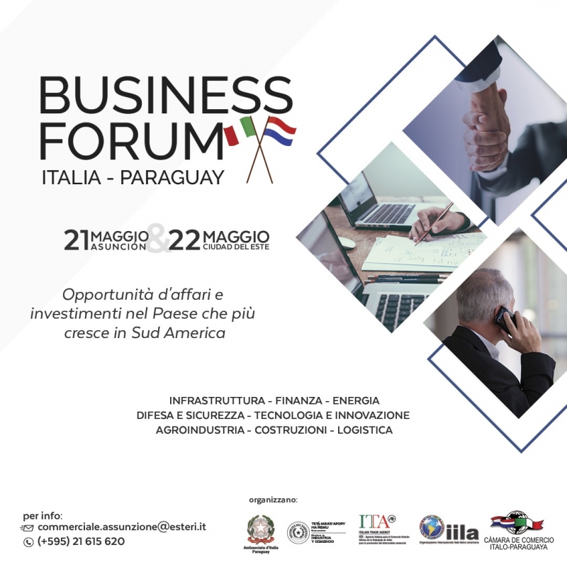 BUSINESS FORUM ITALIA-PARAGUAY 21-22 MAGGIO 2019