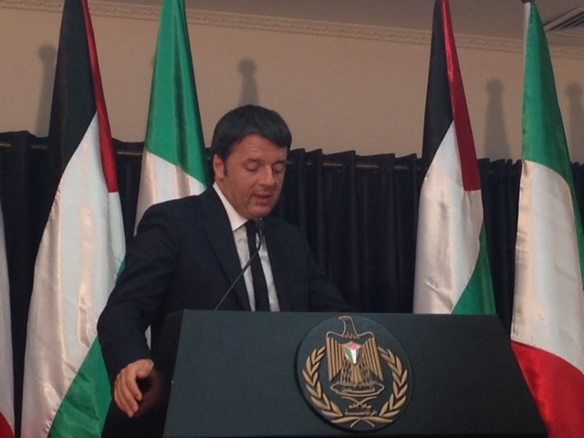 Il Presidente del Consiglio Matteo Renzi visita la Palestina