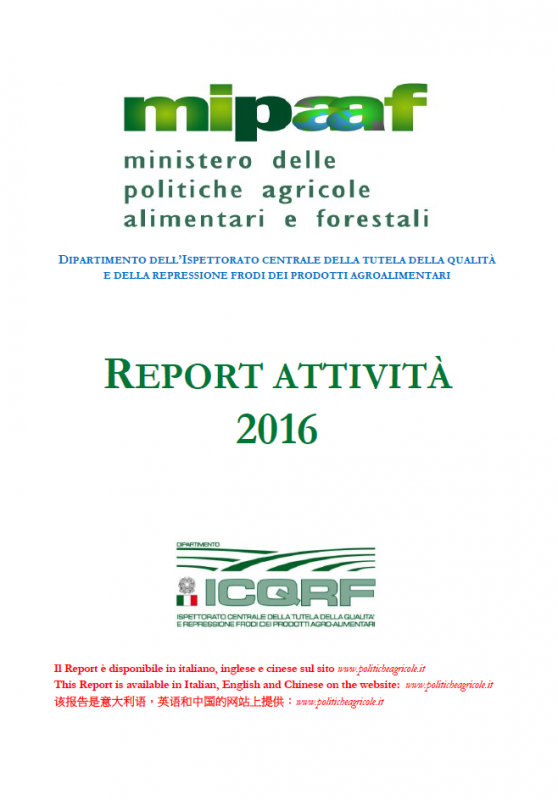Rapporto dell'Ispettorato centrale della tutela della qualità e della repressione frodi dei prodotti agroalimentari