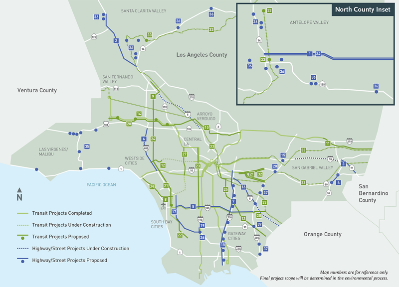 Priorita Citta' di Los Angeles per le infrastrutture dei trasporti.