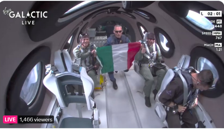 Successo di Virgin Galactic 01, primo volo suborbitale italiano della storia