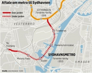 Accordo politico su nuova linea metropolitana a Sydhavn
